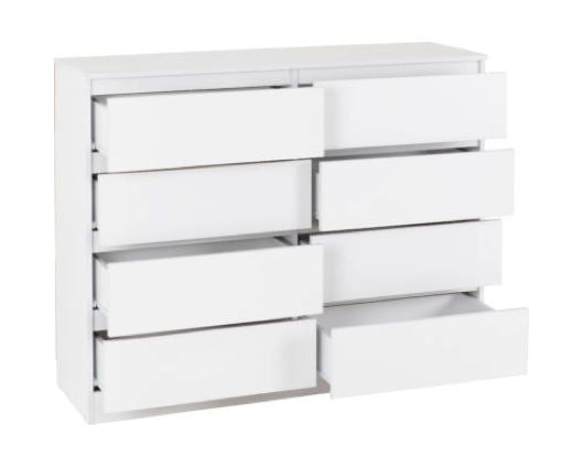 Malvern 8 Drawer Chest - White