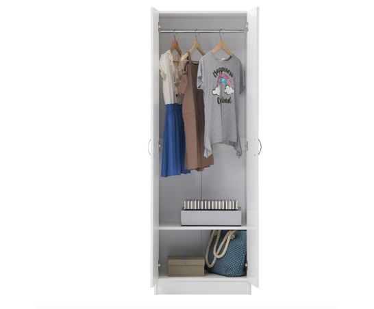 Essentials 2 Door White Wardrobe