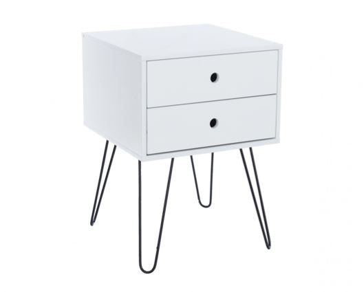 Telford 2 Drawer Bedside Cabinet-White