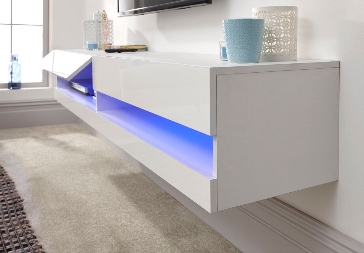 Galicia 150cm Wall TV Unit with LED White
