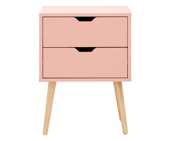 Nyborg Single 2 Drawer Bedside Coral Pink