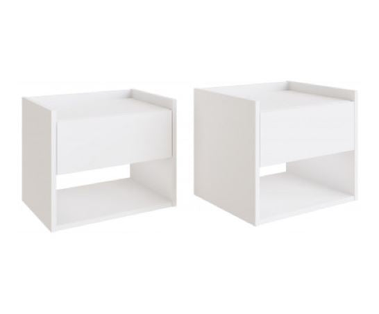 Harmony Wall Mounted Pair Of Bedside Tables White