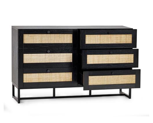 Padstow 6 Drawer Chest - Black