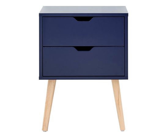 Nyborg Single 2 Drawer Bedside Nightshadow Blue