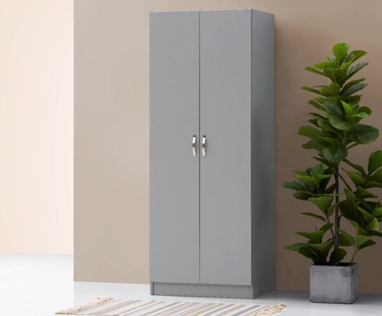 Essentials 2 Door Wardrobe in Grey