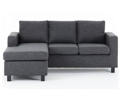 Capri Left Facing Corner Sofa - Dark Grey
