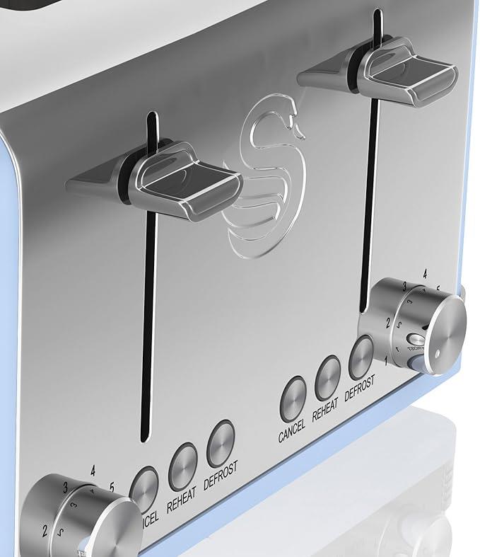 4 Slice Retro Blue Toaster