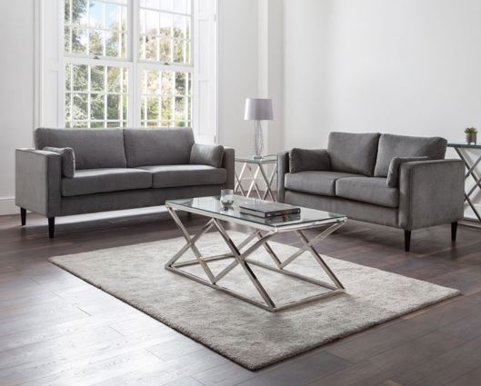 HAYWARD 2 SEATER - DARK GREY CHENILLE FABRIC