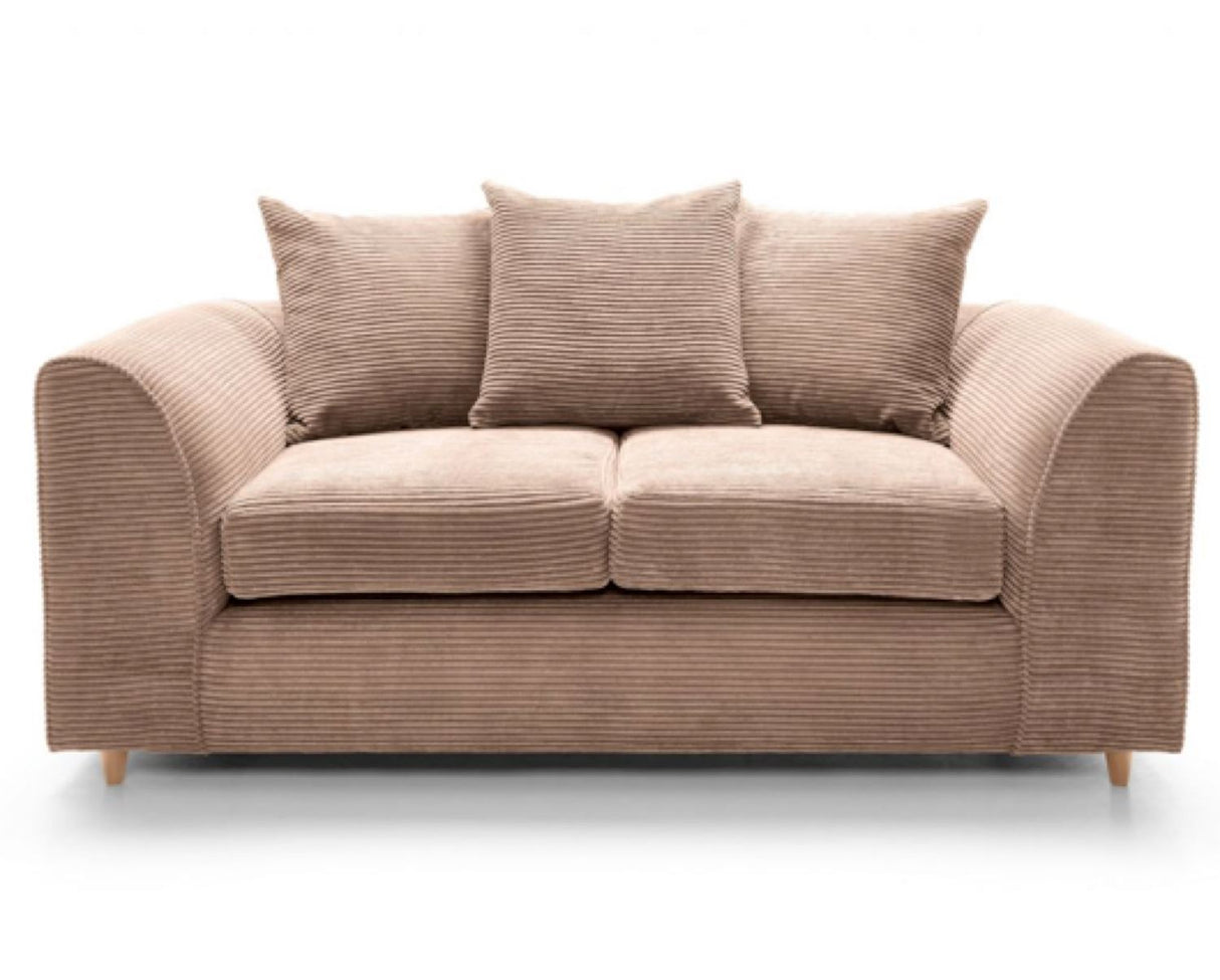 Jumbo Cord 2 Seater Sofa-Brown