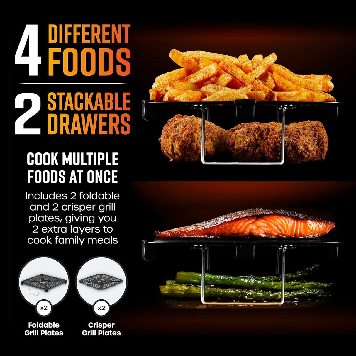 Swan 11L Duo Layer Air Fryer Black