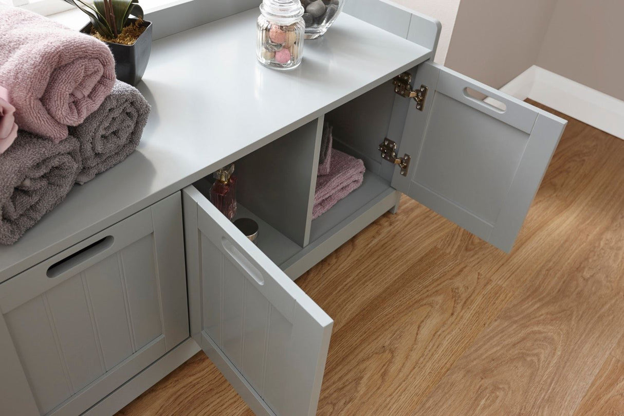 Colonial 3 door storage unit grey