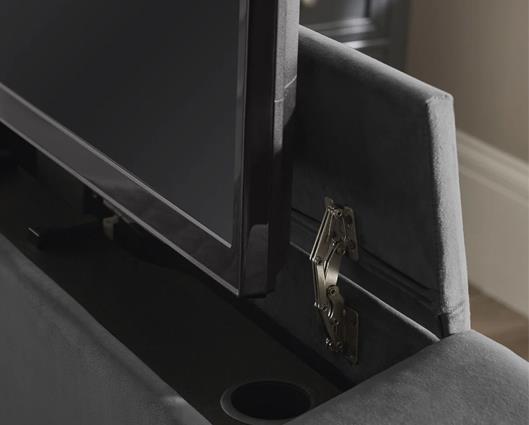 Clara Side Lift Ottoman TV Bed Dark Grey - King