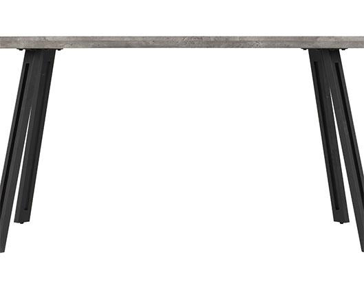 QUEBEC WAVE EDGE DINING SET (X4 CHAIRS) - CONCRETE EFFECT/GREY FAUX LEATHER