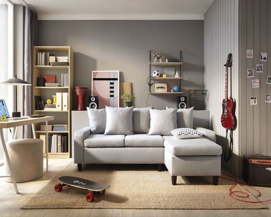 Napoli Right Facing Corner - Light Grey