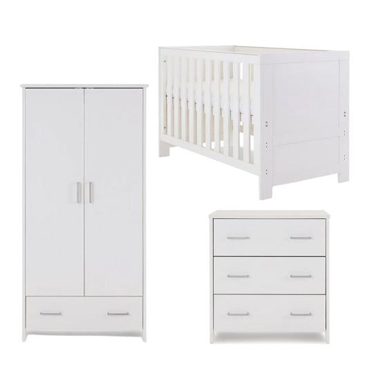 Nika Mini 3 Piece Room Set & Underdrawer - White Wash