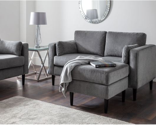 HAYWARD 2 SEATER - DARK GREY CHENILLE FABRIC