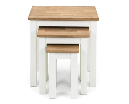 COXMOOR NEST OF 3 TABLES - WHITE & OAK