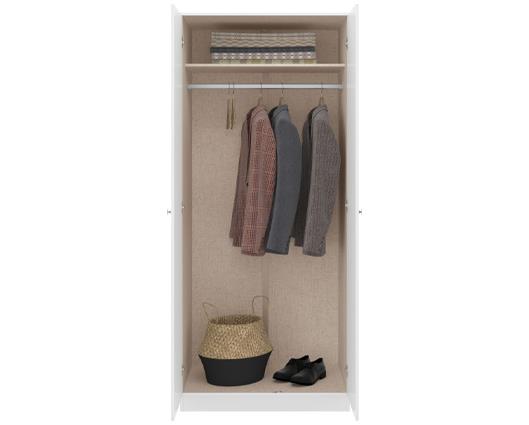 DENVER 2 DOOR WARDROBE BEDROOM SET - WHITE GLOSS