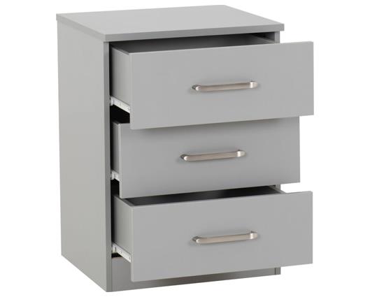 DAKOTA 3 DOOR WARDROBE BEDROOM SET - LIGHT GREY