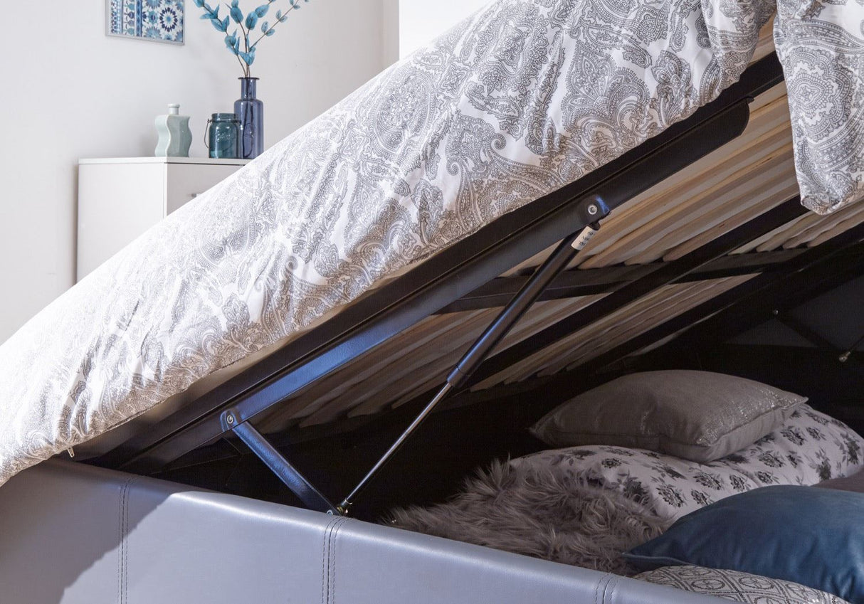 side lift ottoman 120cm grey pu