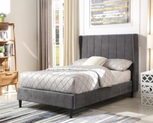 Amelia 5' Bed - Dark Grey Fabric