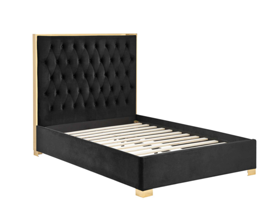 Chelsea Double Bed - Black & Gold