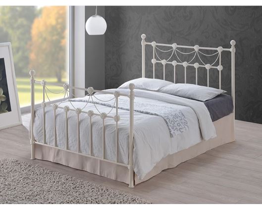 Omero Double Bed Frame - Ivory