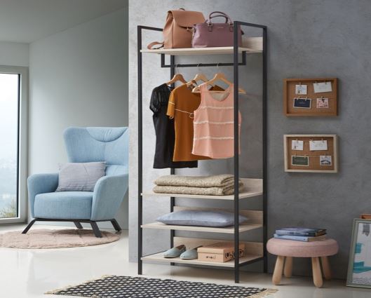 Zahra Open Wardrobe with 4 Shelves