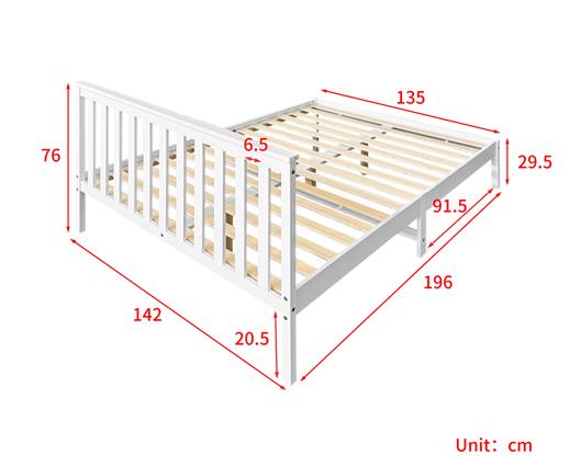 Ruby Pine Double Bed - White
