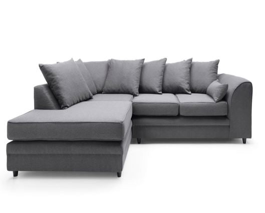 Darcy Left Hand Facing Corner Sofa-Dark Grey