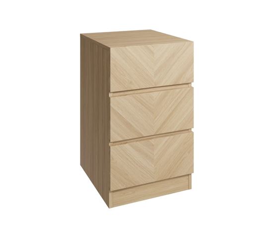 Catania 3 Drawer Bedside Table Euro Oak