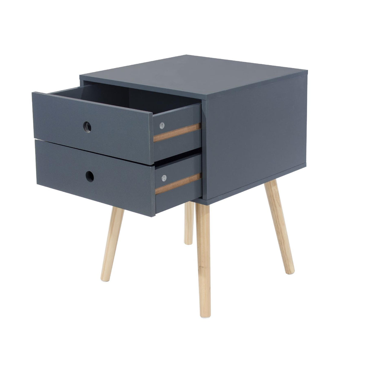Scandia 2 Drawer Bedside Cabinet-Midnight Blue