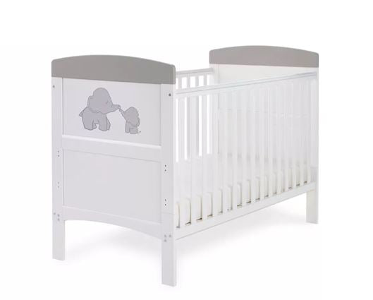 Grace Inspired Cot Bed-Me & Mini Elephants Grey