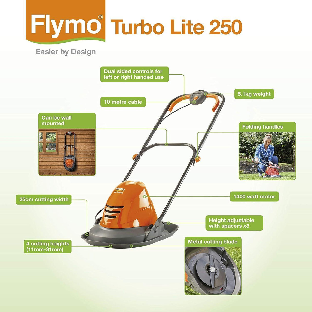 Flymo Turbo Lite Lawnmower and Grass Trimmer