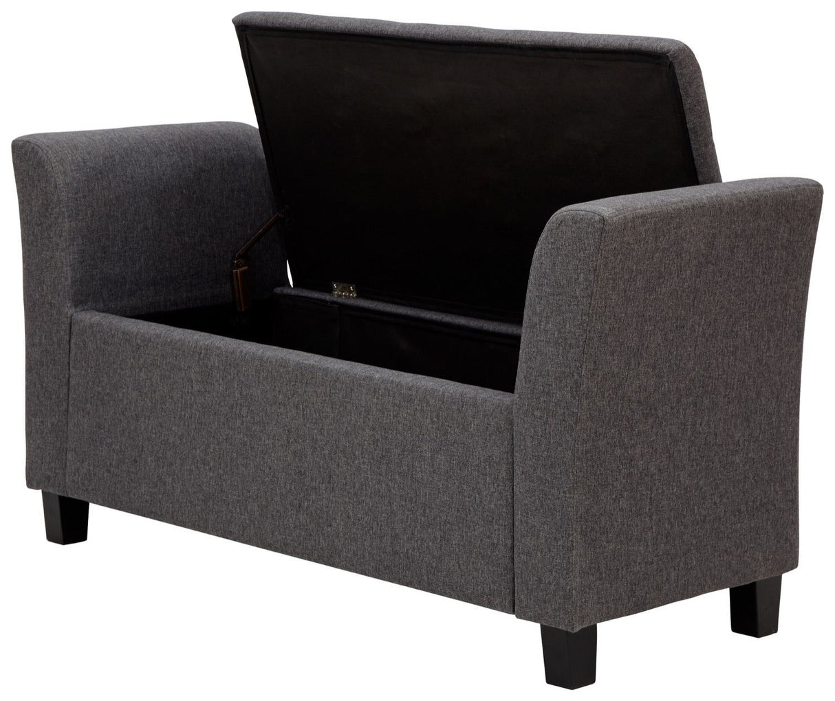 Verona window seat charcoal fabric