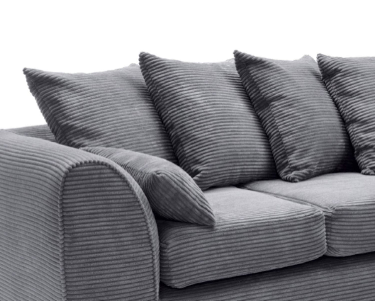 Jumbo Cord Right Hand Facing Corner Sofa-Grey