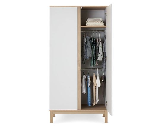 Evie Double Wardrobe - White