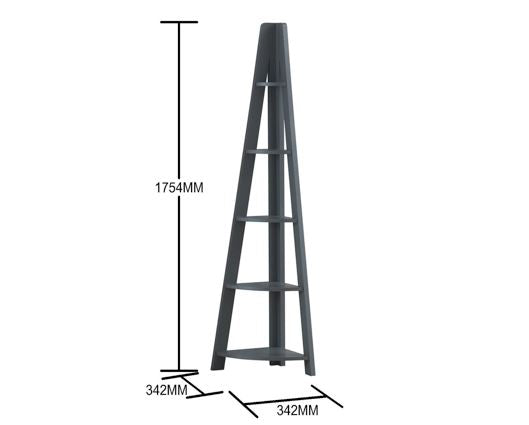 Corner ladder bookcase