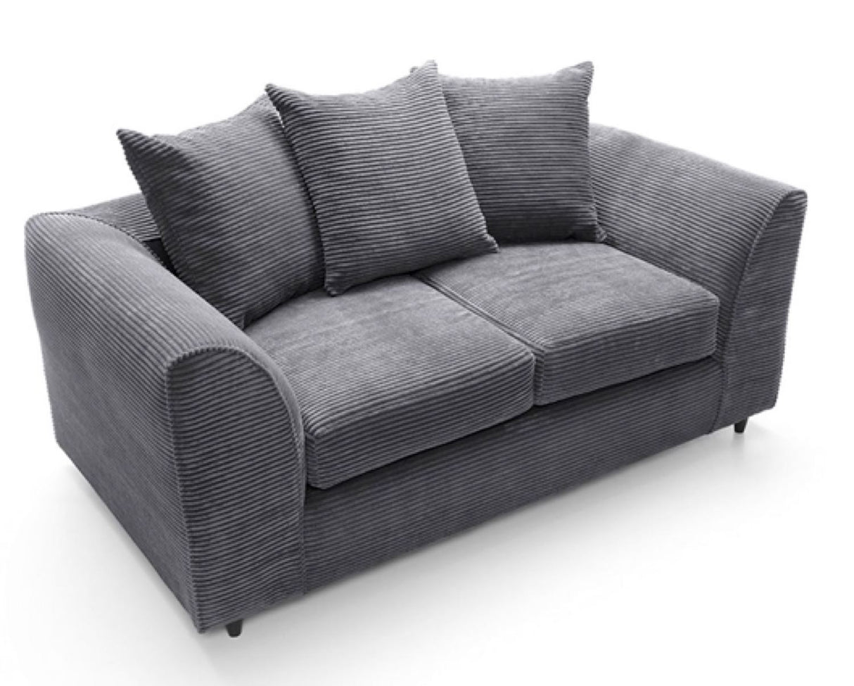 Jumbo Cord 2 Seater Sofa-Grey