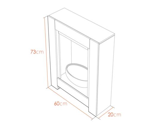 Adam Monet Fireplace Suite in Grey with Electric Fire, 23 Inch