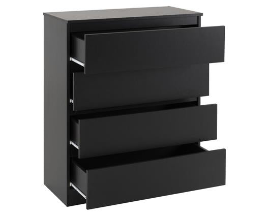 MALVERN 3 DOOR WARDROBE BEDROOM SET - BLACK