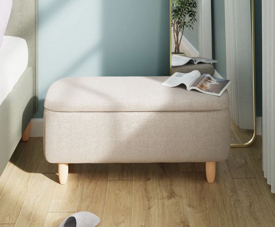 Florence Boucle Ottoman Natural Stone