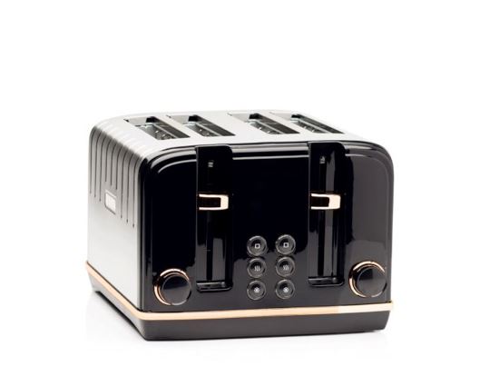 Haden Salcombe 4 Slice Toaster Black and Copper