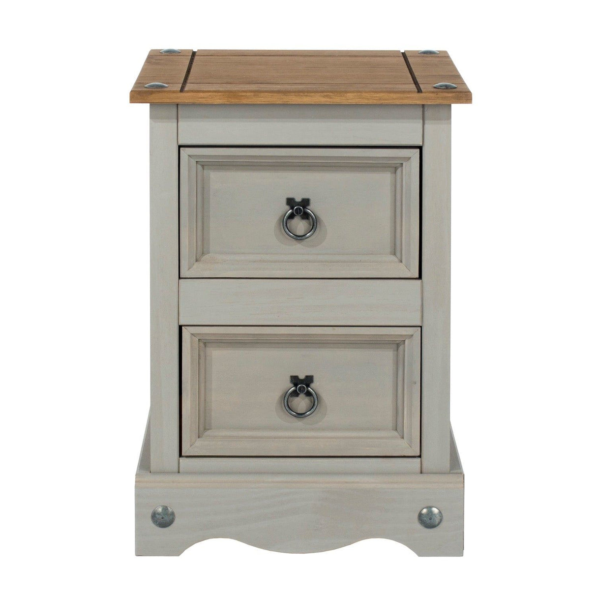 Corona Grey 2 Drawer Petite Bedside Cabinet