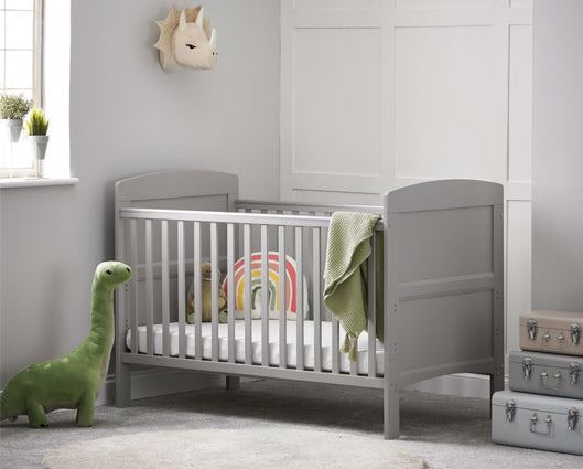 Grace Cot Bed + Fibre Mattress - Warm Grey