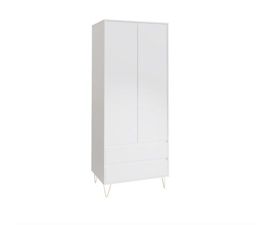 Monaco 2 Door 2 Drawer Wardrobe in White