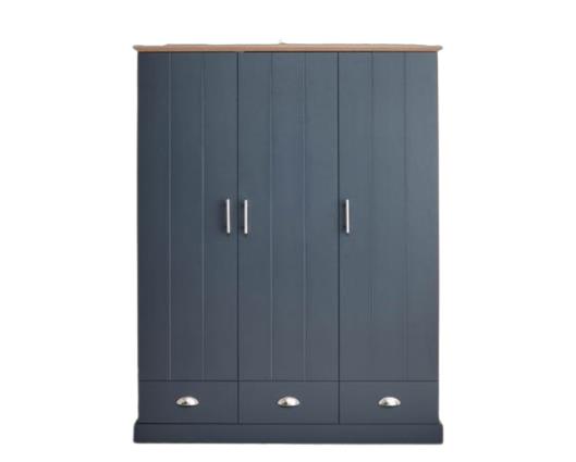 Kendal 3 Door 3 Drawer Wardrobe Slate Blue
