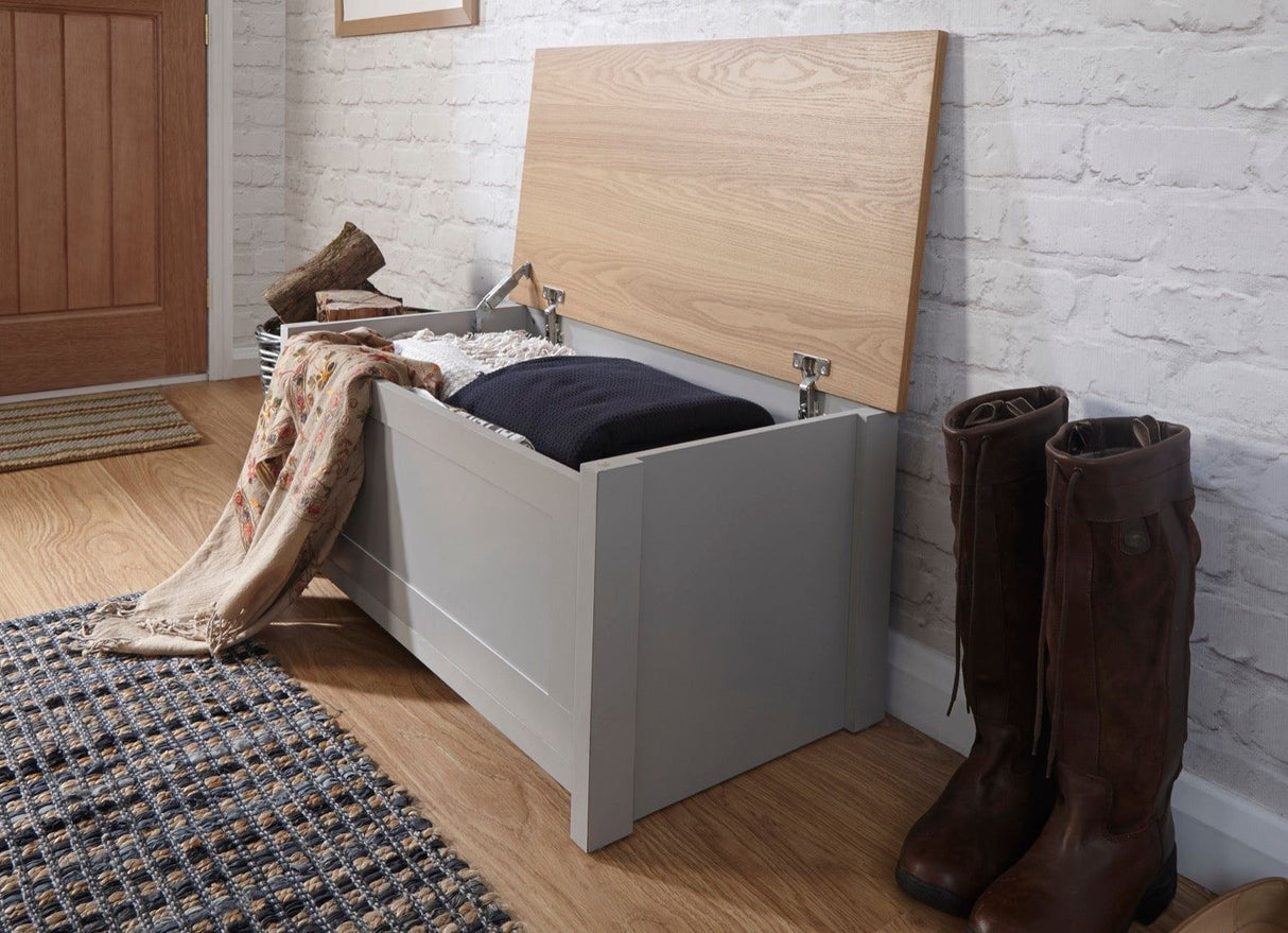 Lancaster ottoman storage grey