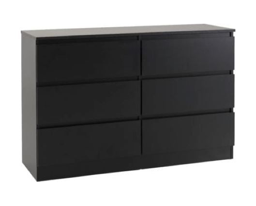 Malvern 8 Drawer Chest - Black