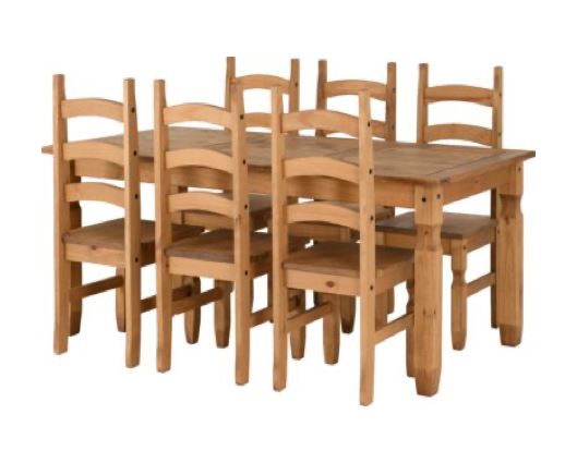 Corona 6' Dining Set - Distressed Waxed Pine
